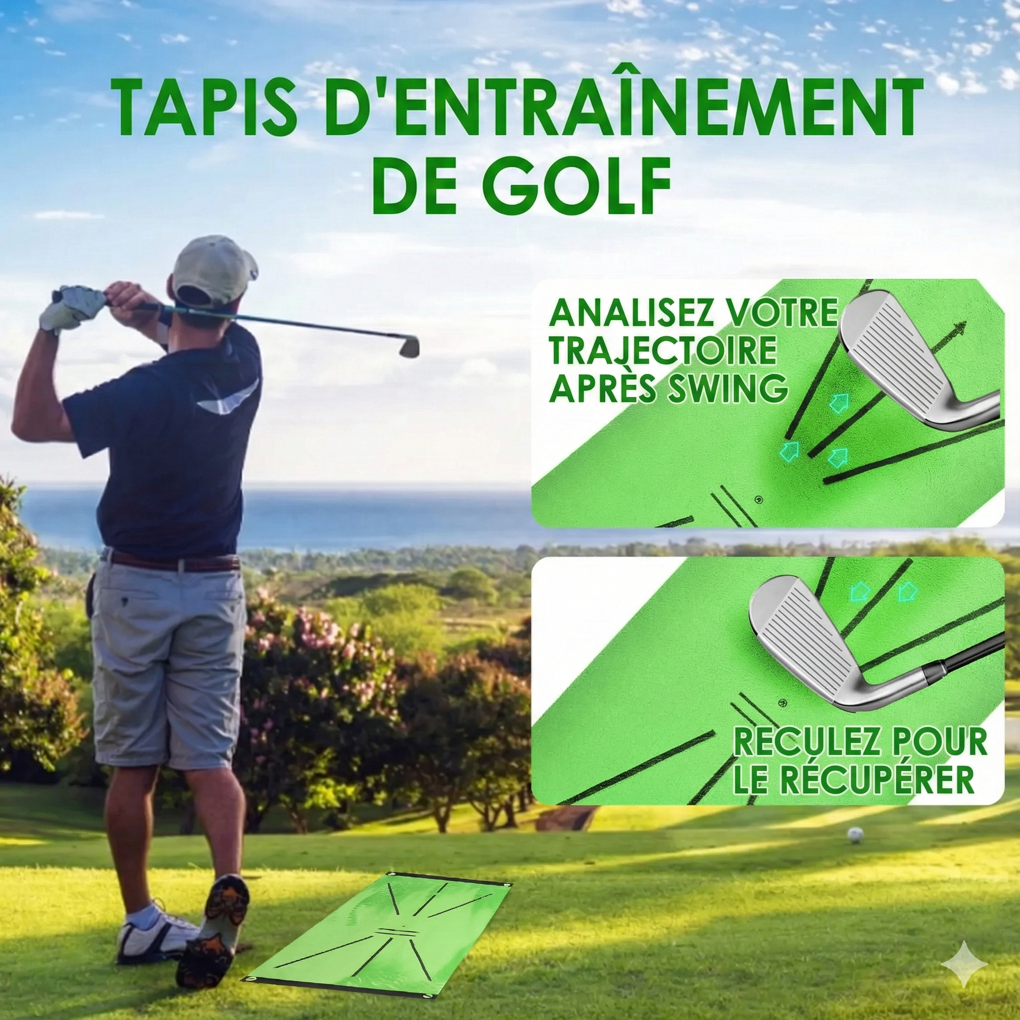 tapis d'entrainement golf
