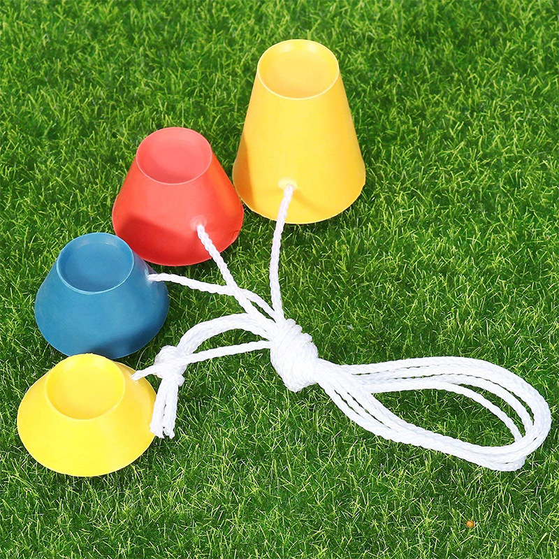 Set de 4 supports tee de golf en caoutchouc 4 griffes de couleurs bleu jaune et rouge pour entraînement