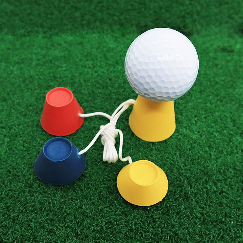 Tee de golf en caoutchouc 4 hauteurs : L'Accessoire Incontournable golf gdz Set de 4 supports tee de golf en caoutchouc 4 griffes de couleurs bleu jaune et rouge pour entraînement