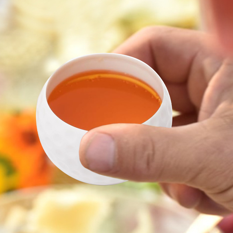 Verre à shot balle de golf : Le cadeau golf incontournable : 3 pièces golf gdz Set de 3 verres à shot balle de golf blancs en matériau APS résistant pour extérieur