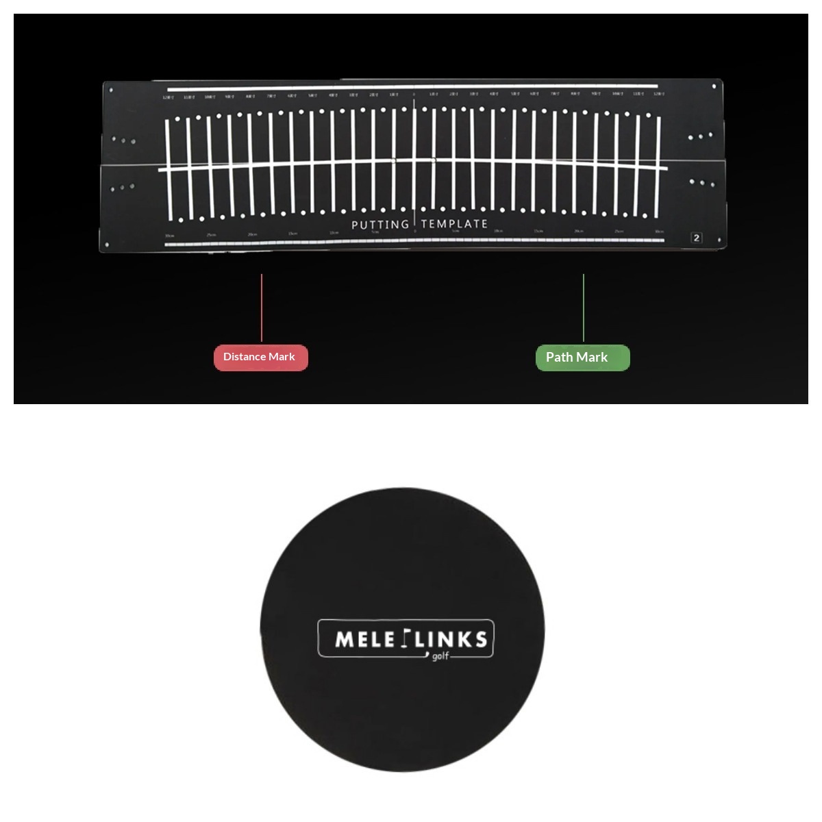 Tapis de putting golf en silicone noir 21x77cm pour entraînement de précision