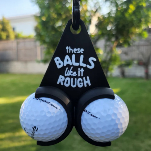 Support balle golf original moderne en plastique PLA avec mousqueton en aluminium