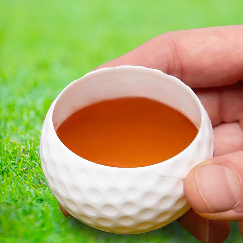 Verre à shot balle de golf : Le cadeau golf incontournable : 3 pièces golf gdz Set de 3 verres à shot balle de golf blancs en matériau APS résistant pour extérieur