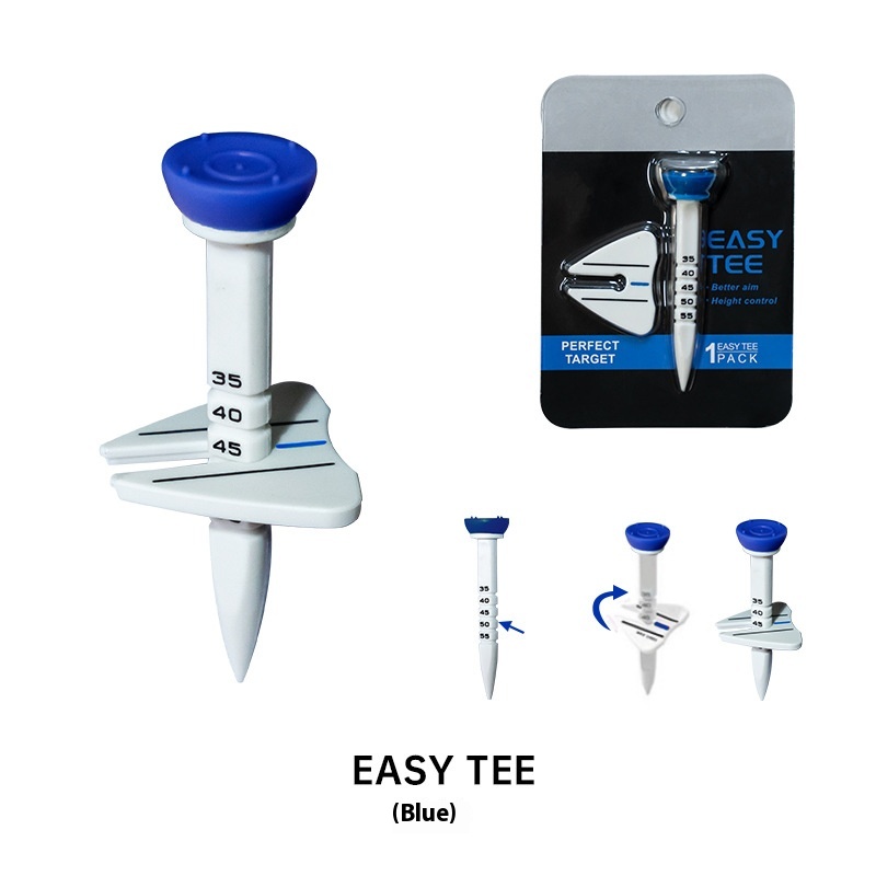 Tee de golf directionnel silicone bleu pour aide à la visée et précision du swing