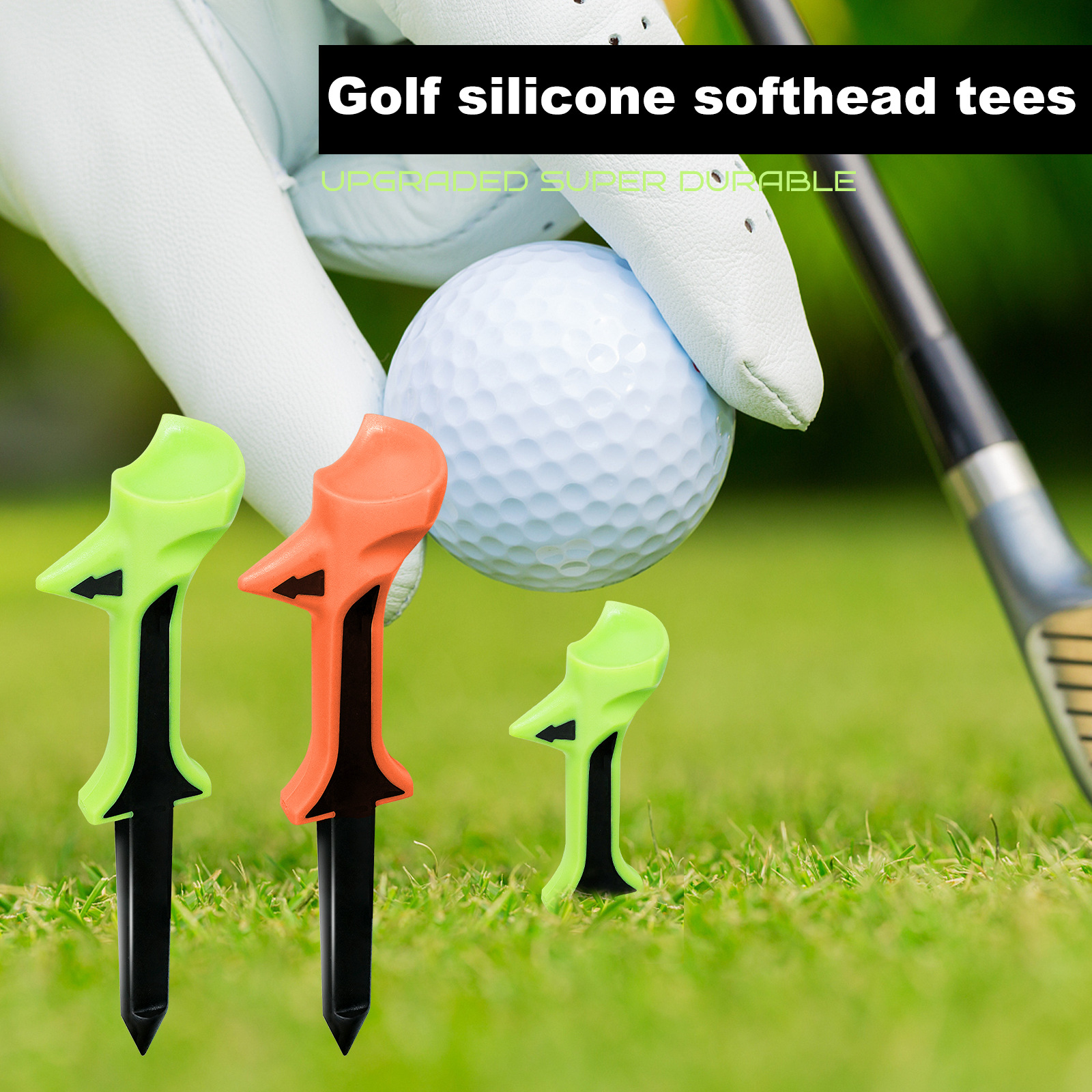 Tee de golf en caoutchouc double section bicolore